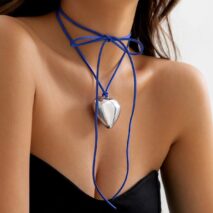 Chic Heart Pendant Colorful Velvet String Necklace - ArtGalleryZen