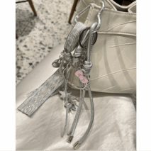 Chic Hello Kitty Heart Star Charm Leather Keychain - ArtGalleryZen