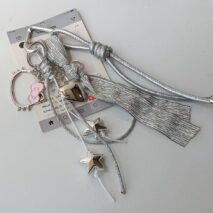 Chic Hello Kitty Heart Star Charm Leather Keychain - ArtGalleryZen
