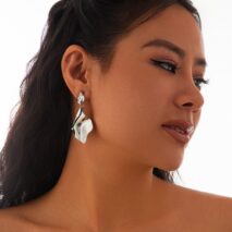 Chic Irregular Pleated Square Dangle Earrings - ArtGalleryZen