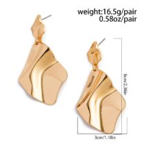 Chic Irregular Pleated Square Dangle Earrings - ArtGalleryZen