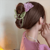 Chic Lace Tulip Chignon Claw Clip Hair Clip - ArtGalleryZen