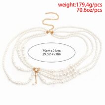 Chic Layered Chunky Pearl Waist Chain - ArtGalleryZen