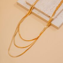 Chic Layered Cross Herringbone Chain Necklace - ArtGalleryZen