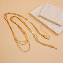 Chic Layered Cross Herringbone Chain Necklace - ArtGalleryZen