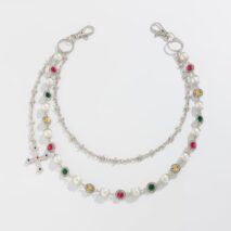 Chic Layered Cross Pendant Pearl Crystal Trouser Chain - ArtGalleryZen