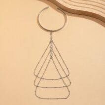 Chic Layered Crystal Inlaid Saturn Chain Tassel Arm Cuff - ArtGalleryZen