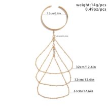 Chic Layered Crystal Inlaid Saturn Chain Tassel Arm Cuff - ArtGalleryZen