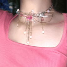 Chic Layered CZ Inliad Enamel Butterfly Crystal Tassel Choker Necklace - ArtGalleryZen
