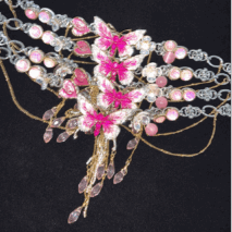 Chic Layered CZ Inliad Enamel Butterfly Crystal Tassel Choker Necklace - ArtGalleryZen