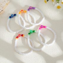 Chic Layered Flower Polymer Clay Beaded Friendship Bracelet Set - ArtGalleryZen