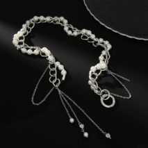 Chic Layered Heart Tassel Pearl Curb Chain Choker Necklace - ArtGalleryZen