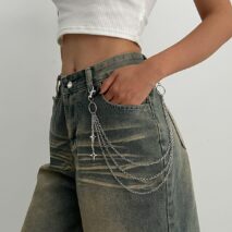 Chic Layered Hollow Star Pendant Trouser Chain - ArtGalleryZen
