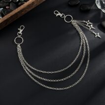 Chic Layered Hollow Star Pendant Trouser Chain - ArtGalleryZen