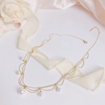 Chic Layered Pearl Tassel Ball Chain Choker Necklace - ArtGalleryZen