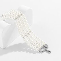 Chic Layered Pearl Wristband Bracelet - ArtGalleryZen