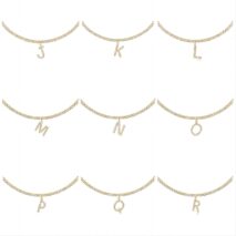 Chic Layered Rhinestone Inlaid Butterfly Initial Letter Pendant Choker Necklace Set - ArtGalleryZen