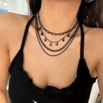 Chic Layered Star Tassel Chain Necklace Set - ArtGalleryZen