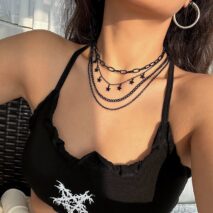 Chic Layered Star Tassel Chain Necklace Set - ArtGalleryZen