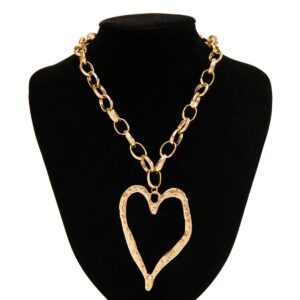 Chic Liquid Heart Pendant Cable Chain Necklace - ArtGalleryZen