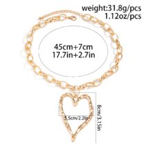 Chic Liquid Heart Pendant Cable Chain Necklace - ArtGalleryZen