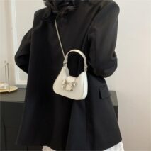 Chic Metallic Bowknot Leather Shoulder Crossbody Bag - ArtGalleryZen
