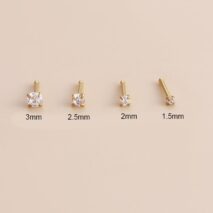 Chic Minimalist Cubic Zirconia Stainless Steel Nose Piercing Nose Stud - ArtGalleryZen