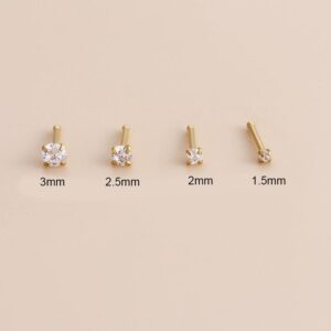 Chic Minimalist Cubic Zirconia Stainless Steel Nose Piercing Nose Stud - ArtGalleryZen
