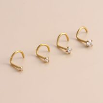 Chic Minimalist Cubic Zirconia Stainless Steel Nose Piercing Nose Stud - ArtGalleryZen