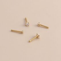 Chic Minimalist Cubic Zirconia Stainless Steel Nose Piercing Nose Stud - ArtGalleryZen