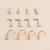 Chic Minimalist Cubic Zirconia Stainless Steel Nose Piercing Nose Stud - ArtGalleryZen