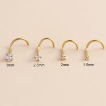 Chic Minimalist Cubic Zirconia Stainless Steel Nose Piercing Nose Stud - ArtGalleryZen