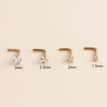 Chic Minimalist Cubic Zirconia Stainless Steel Nose Piercing Nose Stud - ArtGalleryZen