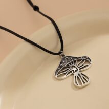 Chic Mushroom Wax Cord String Necklace - ArtGalleryZen