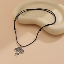 Chic Mushroom Wax Cord String Necklace - ArtGalleryZen
