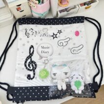 Chic Music Diary Kpop Fan Display Drawstring Backpack - ArtGalleryZen