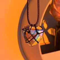 Chic Natural Crystal Heart Pendant Choker Necklace - ArtGalleryZen