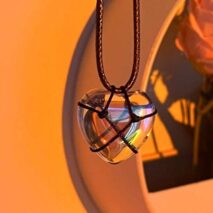 Chic Natural Crystal Heart Pendant Choker Necklace - ArtGalleryZen