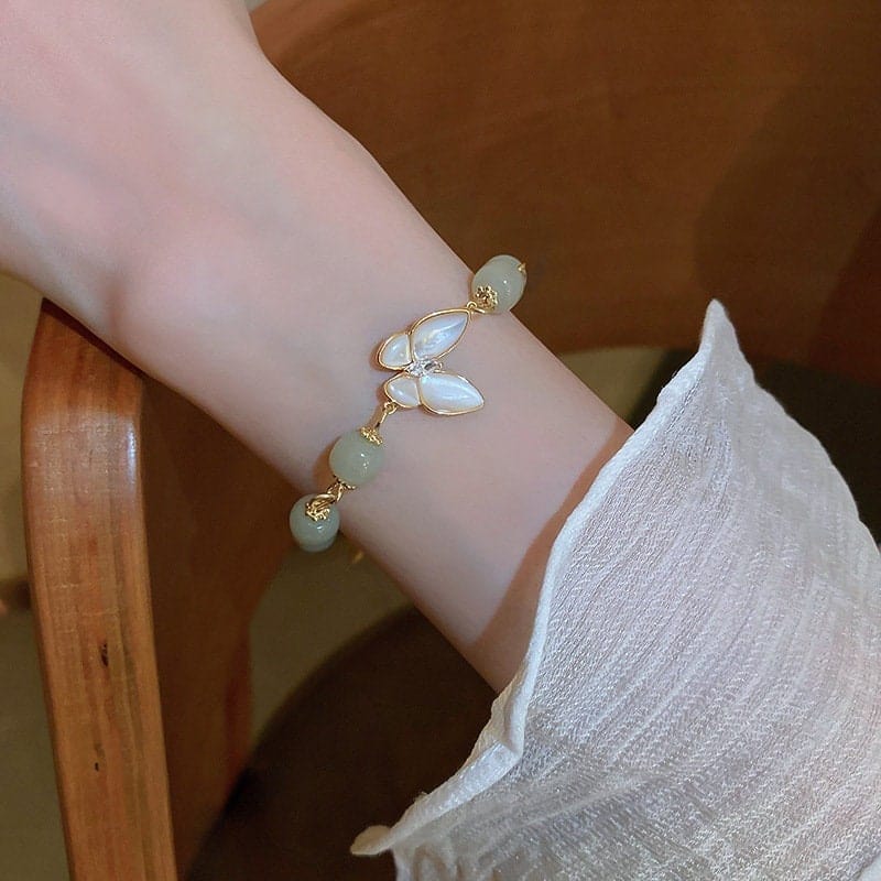 Chic Opal Healing Stone Butterfly Bracelet - ArtGalleryZen