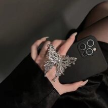 Chic Oversized Adjustable Butterfly Ring - ArtGalleryZen