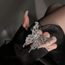 Chic Oversized Adjustable Butterfly Ring - ArtGalleryZen