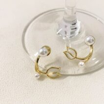 Chic Pearl Charm Opal Tulip Earrings - ArtGalleryZen