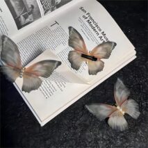 Chic Pearl Charm Sheer Mesh Butterfly Hair Clip - ArtGalleryZen