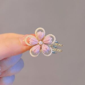 Chic Pearl Inlaid Flower Claw Clip Hair Clip - ArtGalleryZen