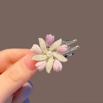 Chic Pearl Inlaid Flower Claw Clip Hair Clip - ArtGalleryZen