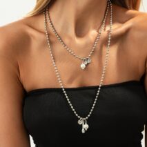 Chic Pearl Round Disk Pendant Ball Chain Necklace Set - ArtGalleryZen