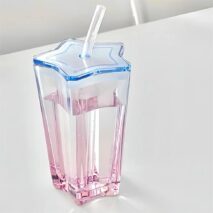 Chic Pink Blue Gradient Lucky Star Crystal Cup - ArtGalleryZen