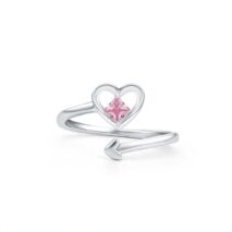 Chic Pink Crystal Devil Heart Ring - ArtGalleryZen