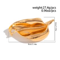 Chic Pleated Leaf Pin Brooch - ArtGalleryZen