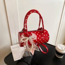 Chic Polka Dot Leather Crossbody Tote Bag - ArtGalleryZen
